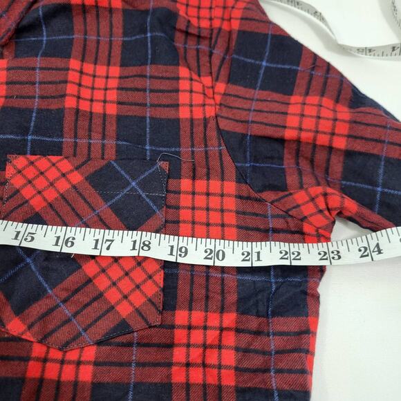 Vintage Saugatuck Dry Goods Red & Navy Plaid Shirt Size M 5922-0449 - Picture 4 of 5